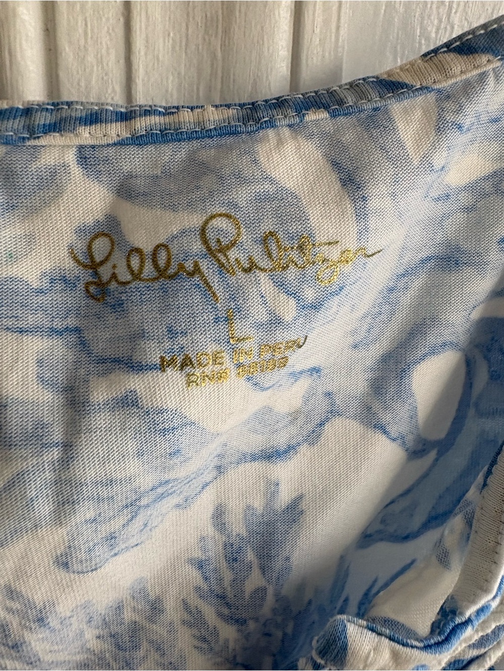 Lilly Pulitzer Brewster Dress Resort White Aqua Lounge Print Sz Large - Picture 3 of 4